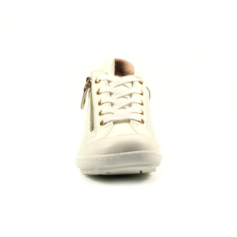 Lunar Tori Women's Lace Up Panelled Trainer White