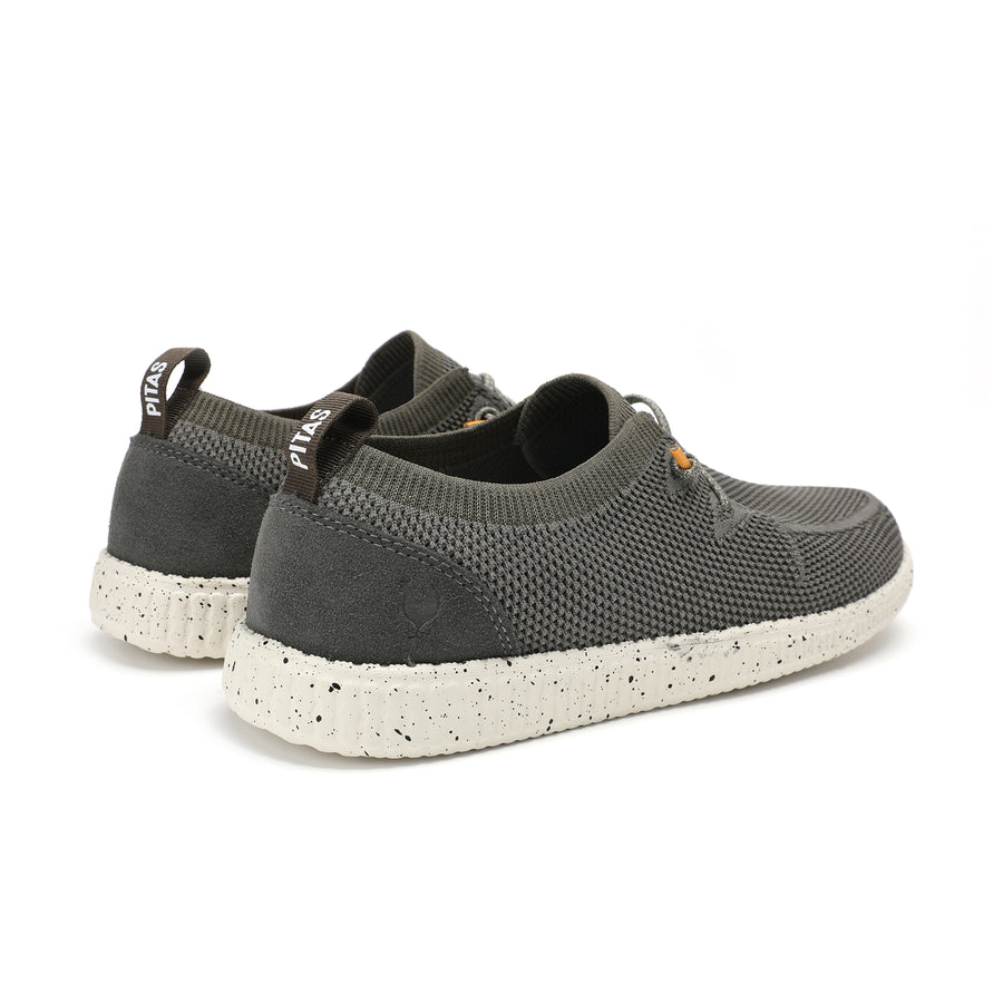 Walk In Pitas Wallabi Fly Washed Men's Lightweight Wally Slip On Canvas Shoe Khaki