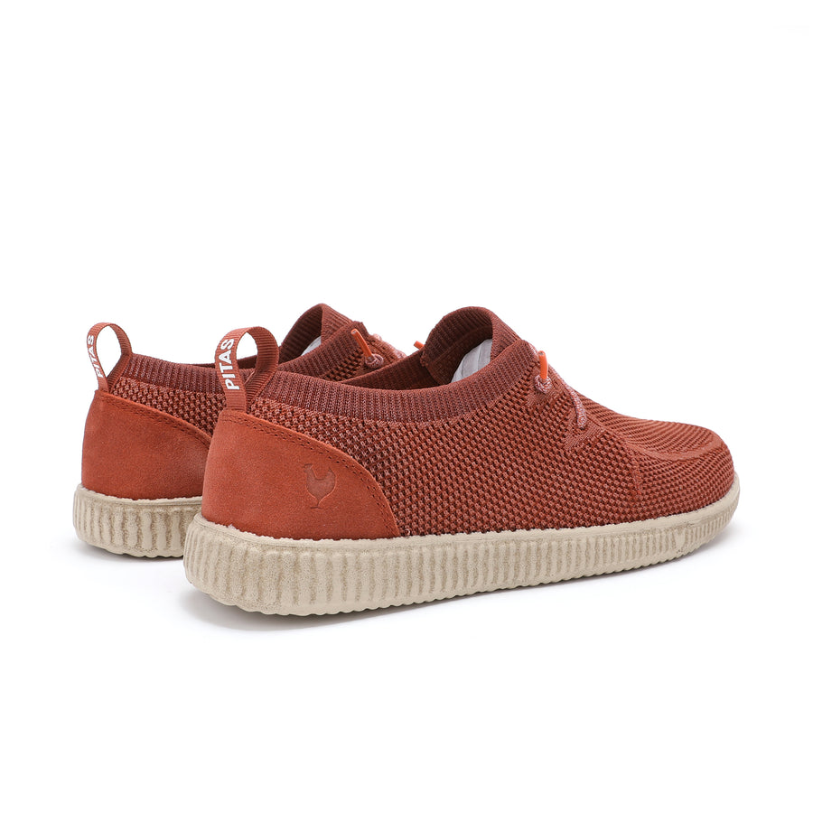 Walk In Pitas Wallabi Fly Washed Men's Lightweight Wally Slip On Canvas Shoe Rojo