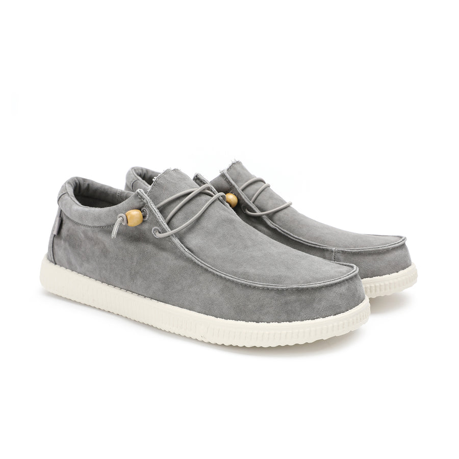 Walk In Pitas Wallabi Washed Men's Lightweight Wally Slip On Canvas Shoe Gris