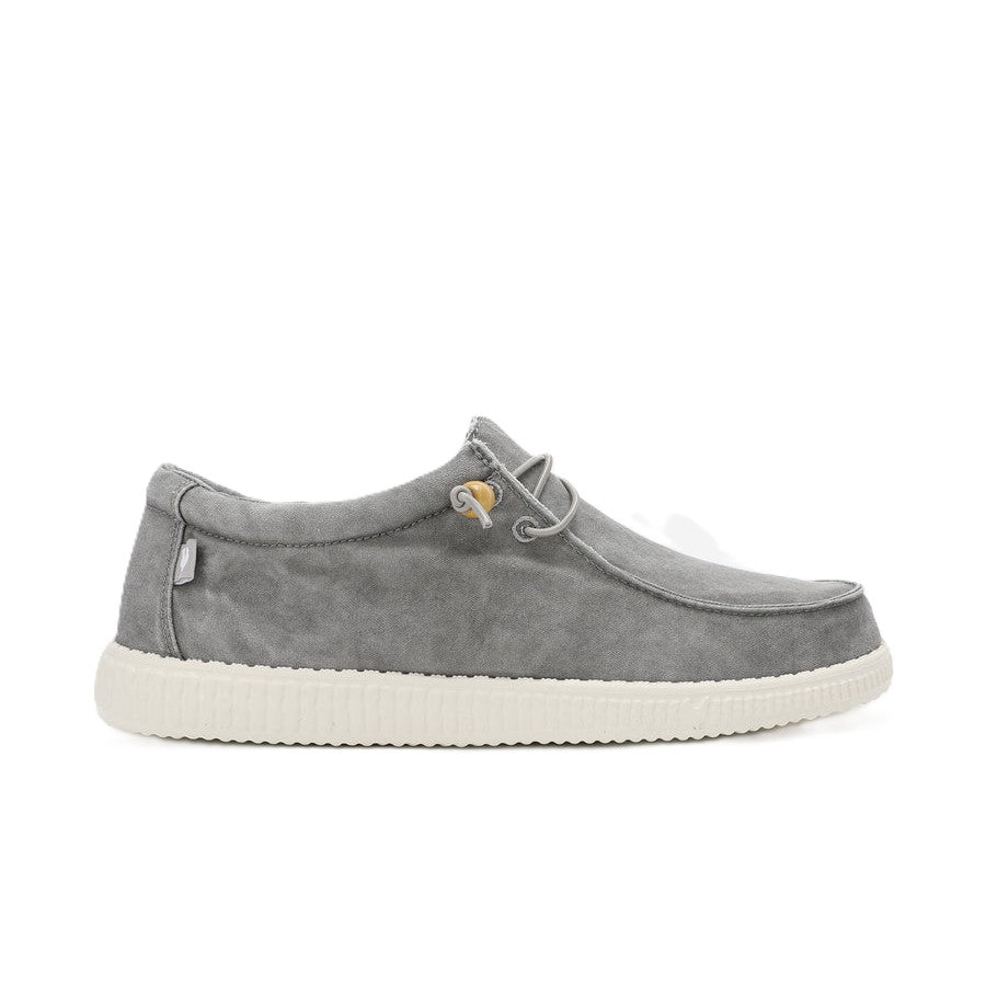 Walk In Pitas Wallabi Washed Men's Lightweight Wally Slip On Canvas Shoe Gris