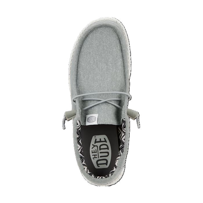 Hey Dude Wally Canvas Men's Slip On Casual Shoe Light Grey