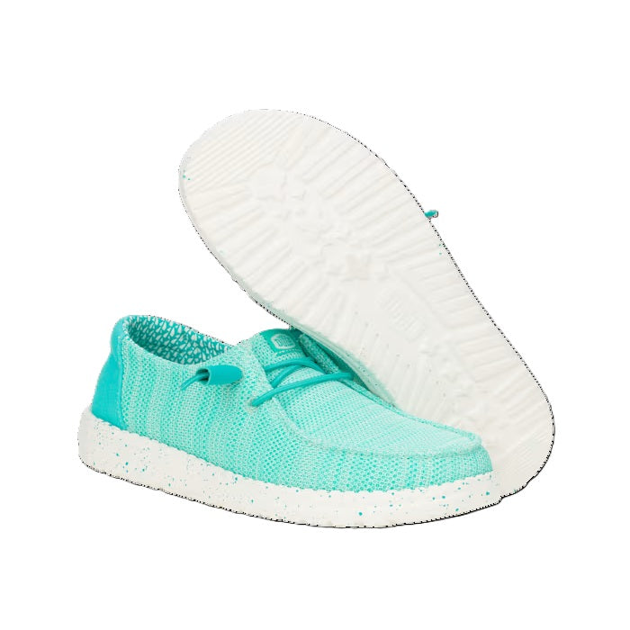 Hey Dude Wendy Stretch Sox Women's Slip On Casual Shoe Ceramic Blue