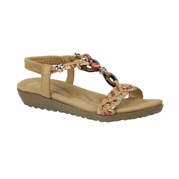 Jo & Joe Marrakesh Women's Beaded Slingback Sandal Tan