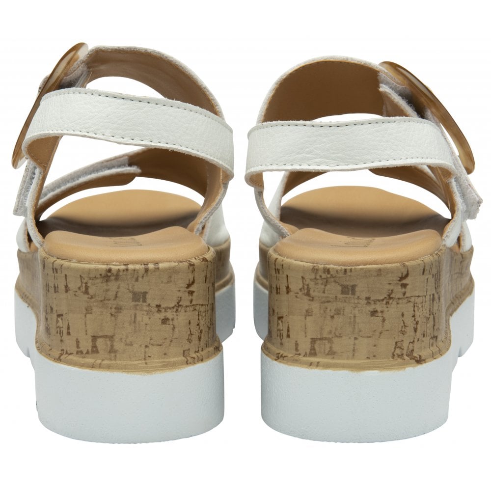Lotus Cammie Women's Adjustable Strap Flatform Sandal White