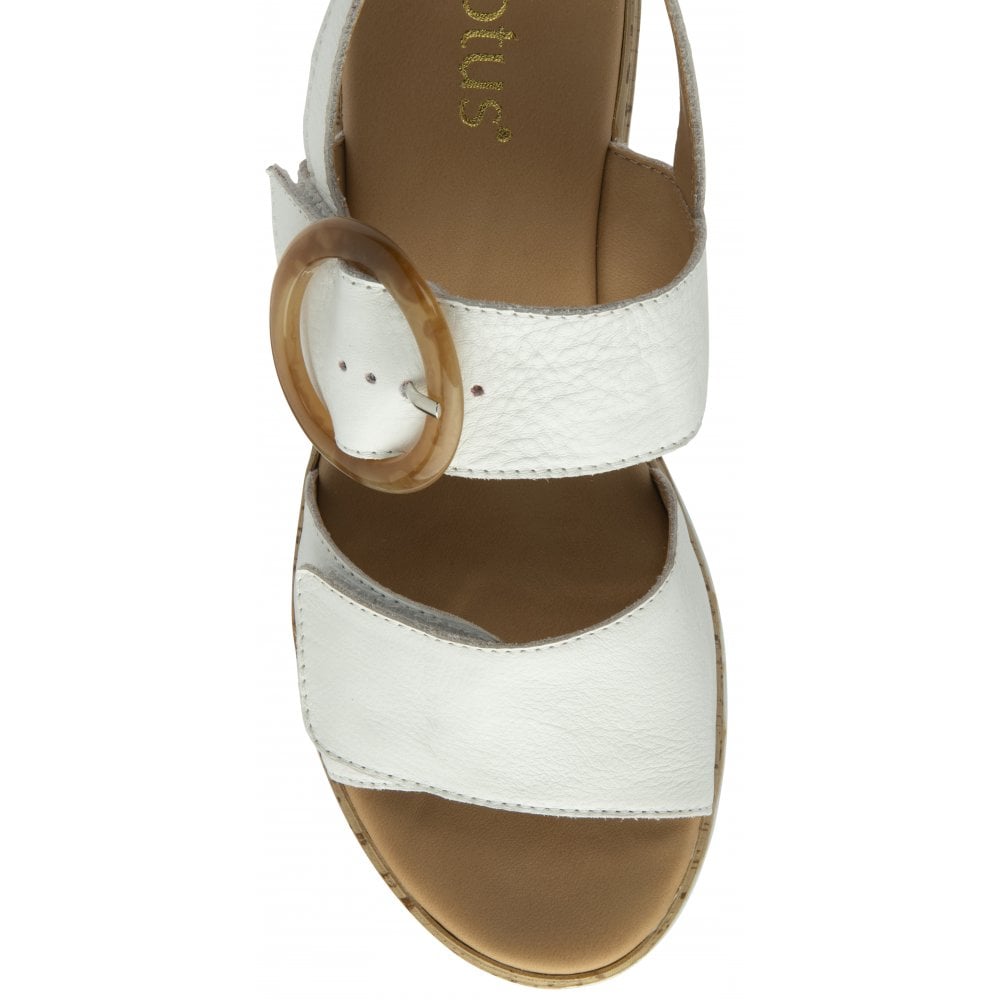 Lotus Cammie Women's Adjustable Strap Flatform Sandal White
