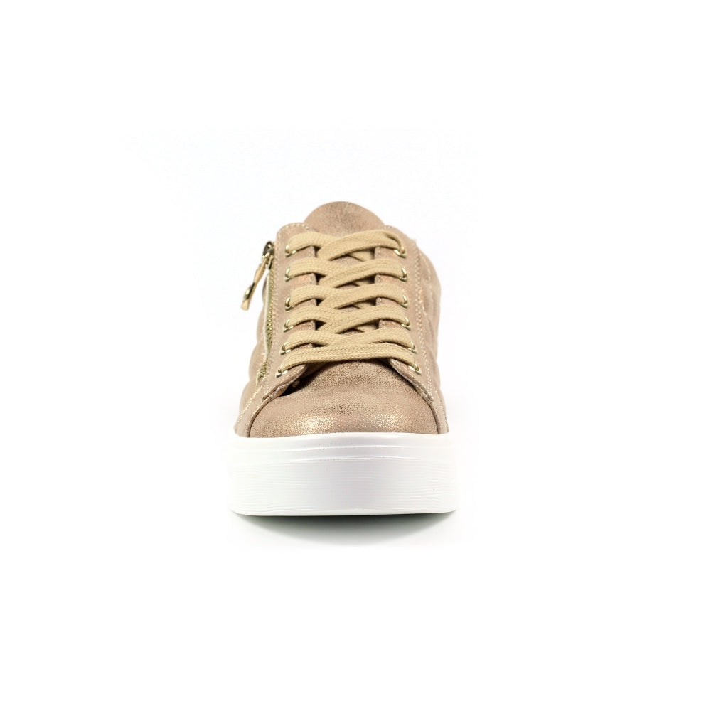 Lunar Xenon Women's Lace Up / Zip Up Platform Trainer Beige
