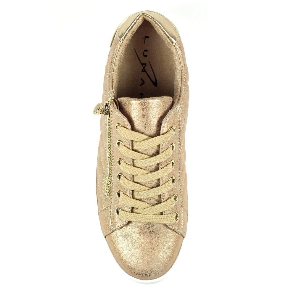 Lunar Xenon Women's Lace Up / Zip Up Platform Trainer Beige