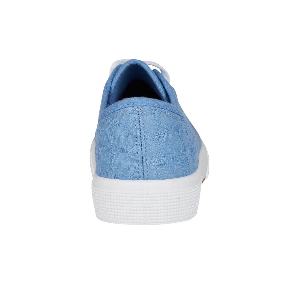 Urban Jacks Zita Women's Broderie Anglaise Lace Up Canvas Shoe Light Blue