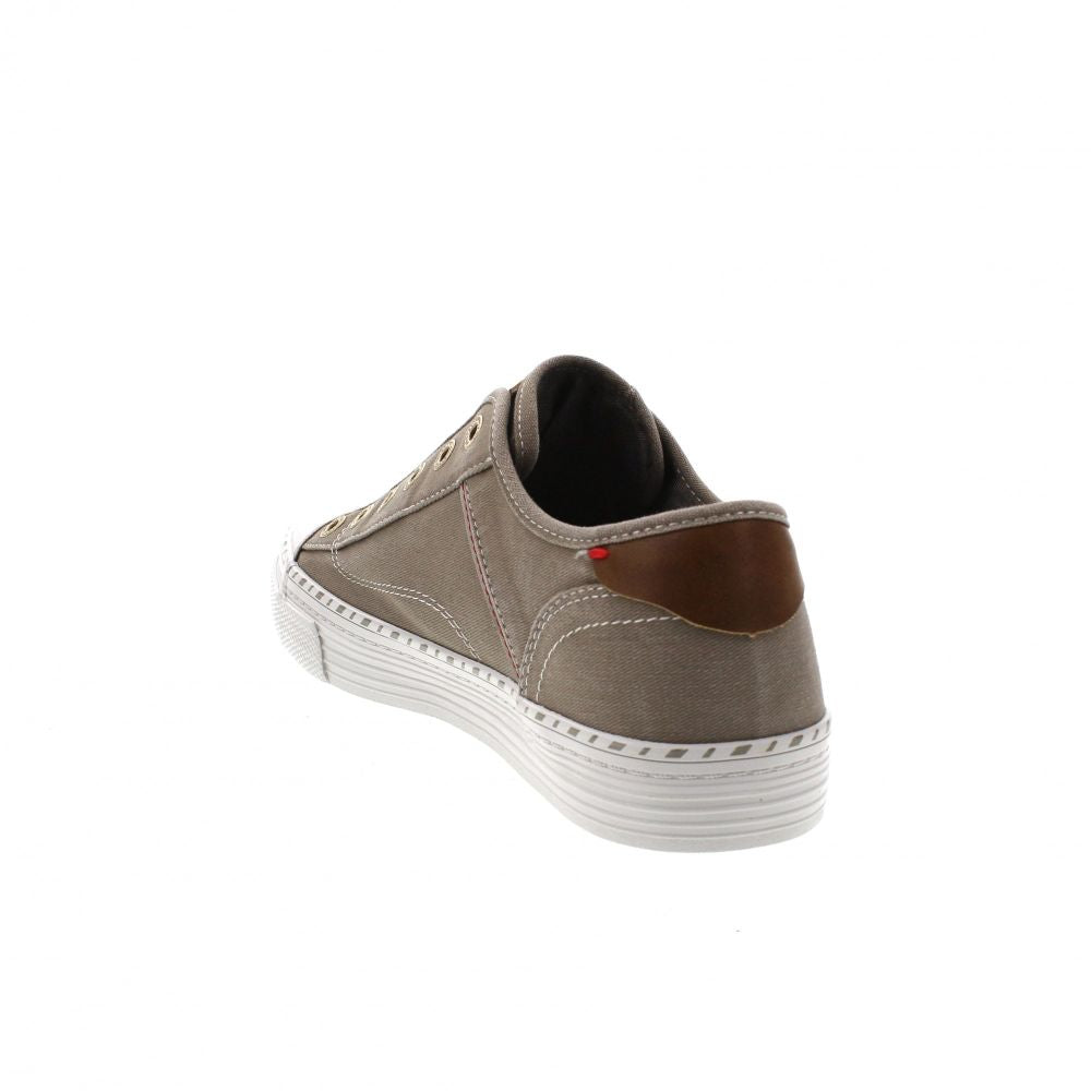 Mustang Hawaii 1376-402-932 Women's Striped Tongue Slip On Canvas Trainer Silver Grey