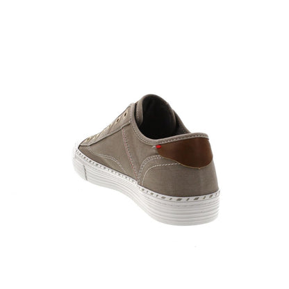 Mustang Hawaii 1376-402-932 Women's Striped Tongue Slip On Canvas Trainer Silver Grey