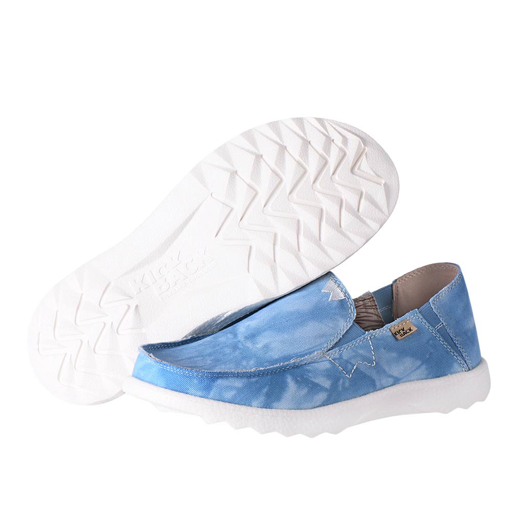 KickBack Couch 2.0 Men's Lightweight Canvas Slip On Shoe Washed Out Print Blue