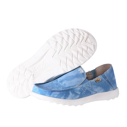 KickBack Couch 2.0 Men's Lightweight Canvas Slip On Shoe Washed Out Print Blue