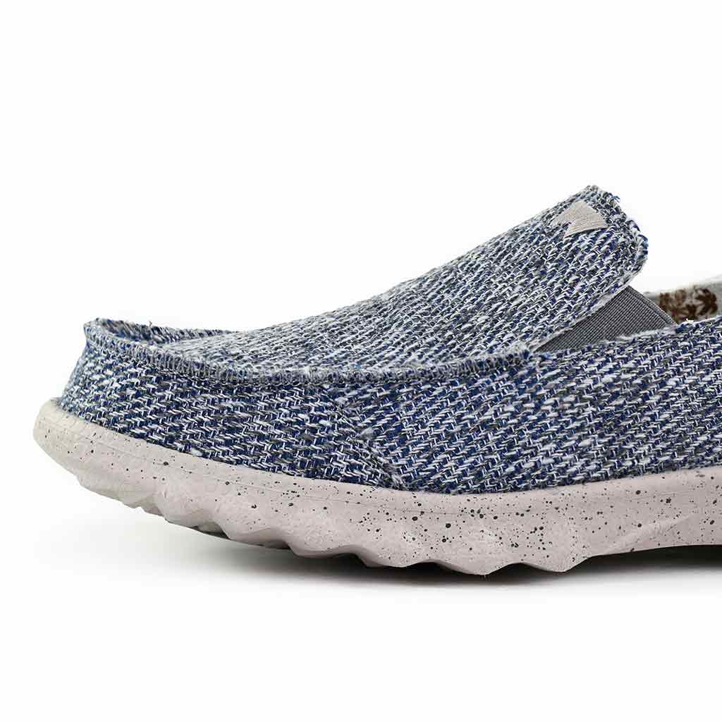 KickBack Couch Classic Men's Lightweight Carpet Bag Weave Slip On Shoe Blue Grey