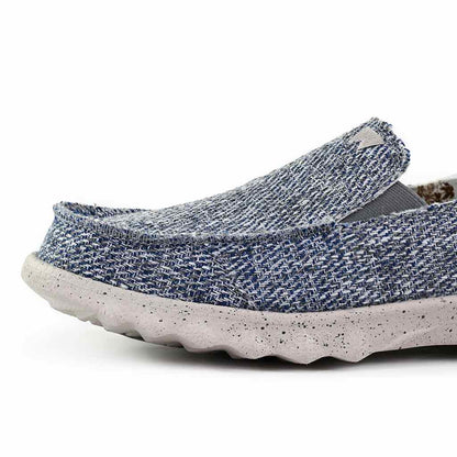 KickBack Couch Classic Men's Lightweight Carpet Bag Weave Slip On Shoe Blue Grey