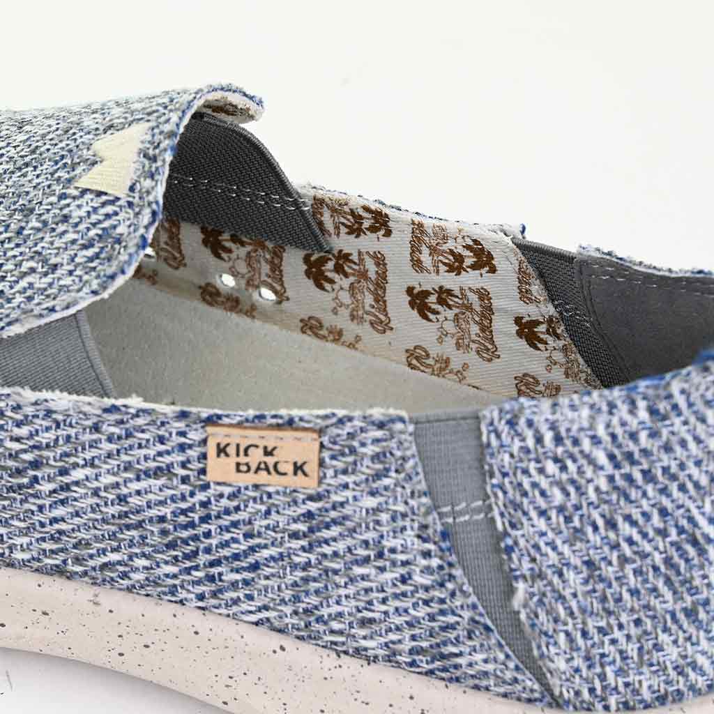 KickBack Couch Classic Men's Lightweight Carpet Bag Weave Slip On Shoe Blue Grey