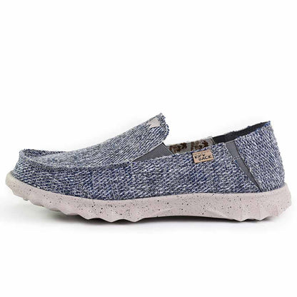 KickBack Couch Classic Men's Lightweight Carpet Bag Weave Slip On Shoe Blue Grey