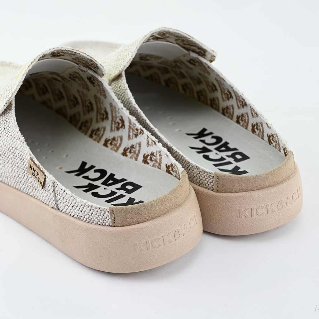 KickBack Barbeach Mule Weave Men's Lightweight Woven Canvas Slip On Shoe Oat