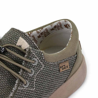 KickBack Haven Woven Men's Elasticated Lace Lightweight Slip On Shoe Khaki