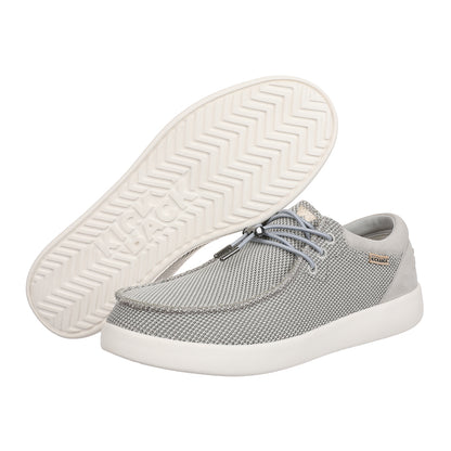 KickBack Haven Mesh Men's Elasticated Lace Lightweight Slip On Shoe Silver/Grey