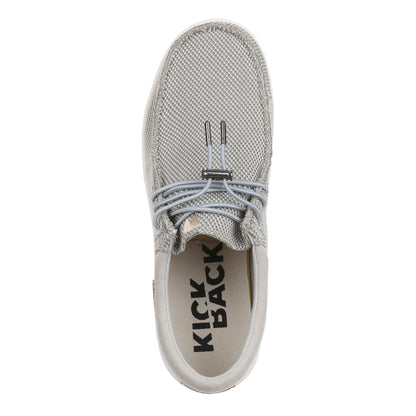KickBack Haven Mesh Men's Elasticated Lace Lightweight Slip On Shoe Silver/Grey