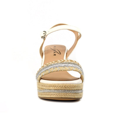 Lunar Amanda Women's Chunky Summer Rope Wedge Sandal White