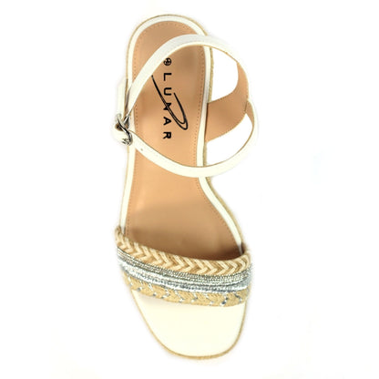 Lunar Amanda Women's Chunky Summer Rope Wedge Sandal White