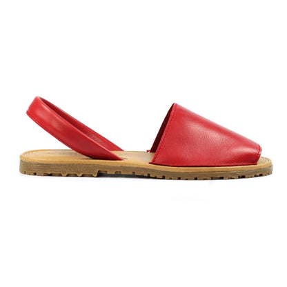 Lunar Amara Women's Leather Flat Heel Slingback Sandal Red