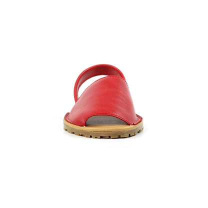 Lunar Amara Women's Leather Flat Heel Slingback Sandal Red