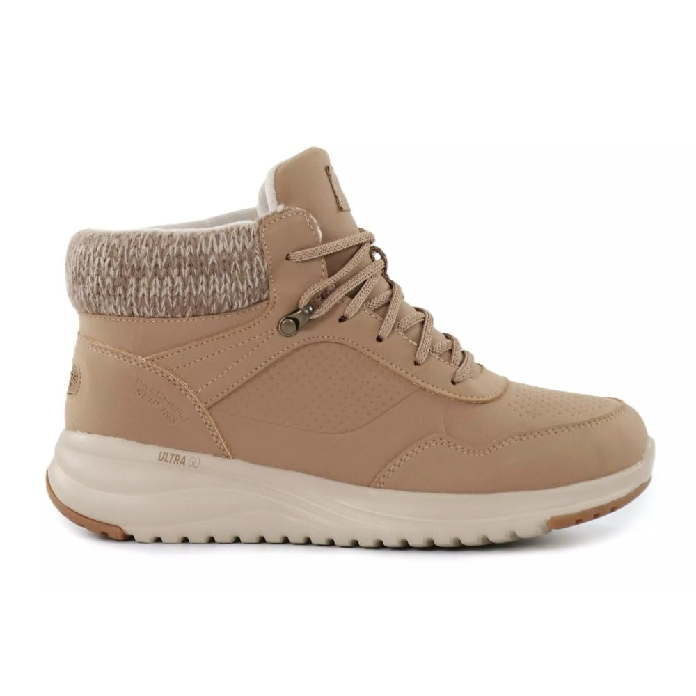 Skechers On-The-Go Stellar Ariana Women's Slip In Lace Up Waterproof Boot Chestnut