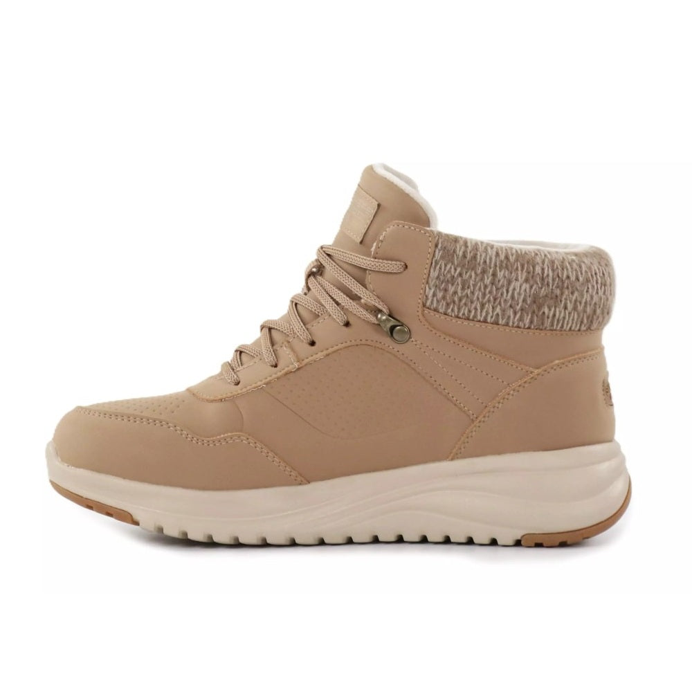 Skechers On-The-Go Stellar Ariana Women's Slip In Lace Up Waterproof Boot Chestnut