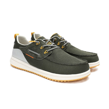 Walk In Pitas Bay Men's Lightweight Slip On Boat Shoe Khaki