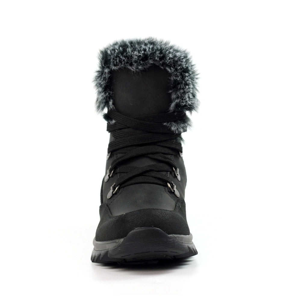 Lunar Beck Women's Waterproof Lace Up/Zip Ankle Boot Black
