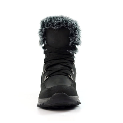 Lunar Beck Women's Waterproof Lace Up/Zip Ankle Boot Black