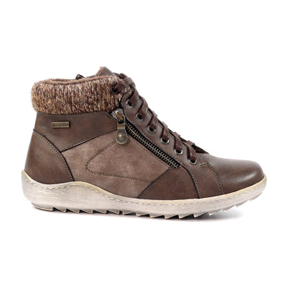 Lunar Bevin Women's Waterproof Lace Up/Zip Ankle Boot Brown