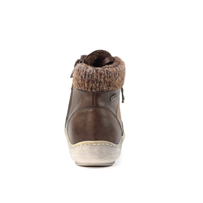 Lunar Bevin Women's Waterproof Lace Up/Zip Ankle Boot Brown