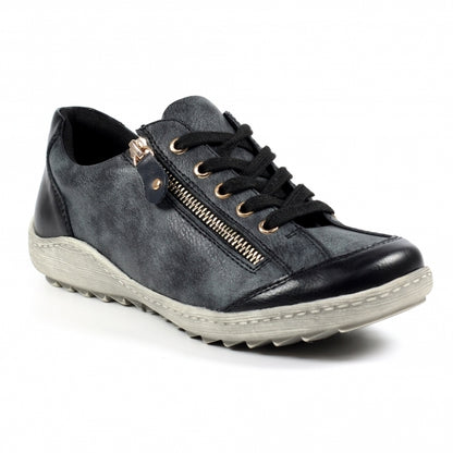 Lunar Bianca Women's Lace Up Panelled Trainer Black