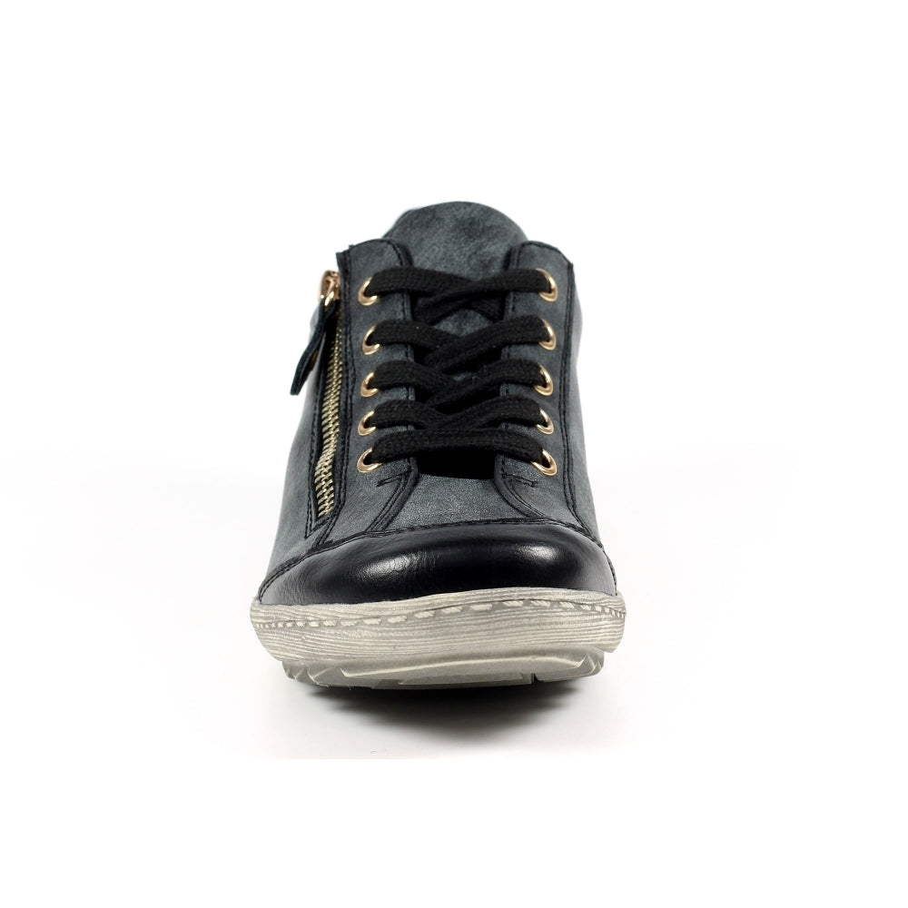 Lunar Bianca Women's Lace Up Panelled Trainer Black