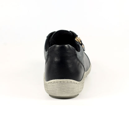 Lunar Bianca Women's Lace Up Panelled Trainer Black