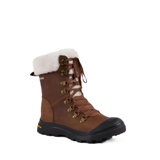 Emu Buller Women's Waterproof Sheepskin Lace & Zip Up Cosy Boot Oak