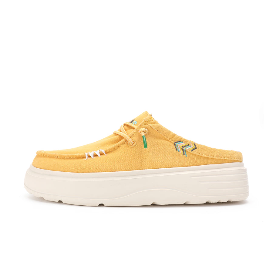 Walk In Pitas Caparica Women's Ultralight Platform Slip On Mule Mostaza