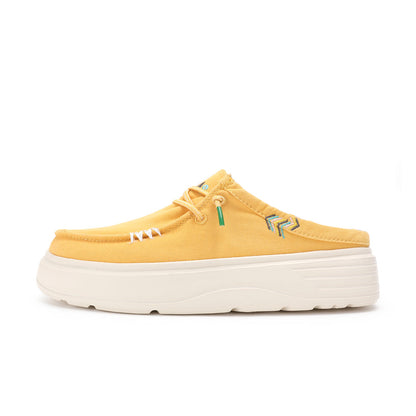 Walk In Pitas Caparica Women's Ultralight Platform Slip On Mule Mostaza