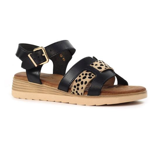 Lunar Carla Women's Wedge Sandal Black