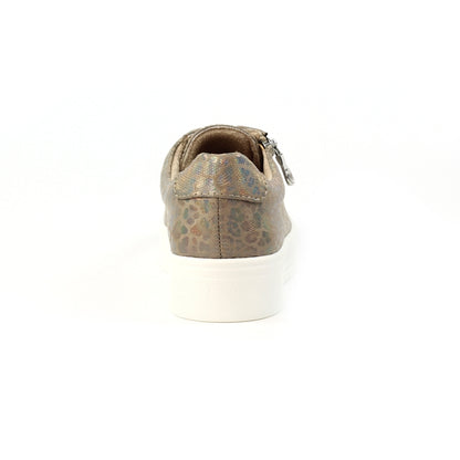 Lunar Charm Women's Low Profile Platform Sole Trainer Taupe Leopard Print