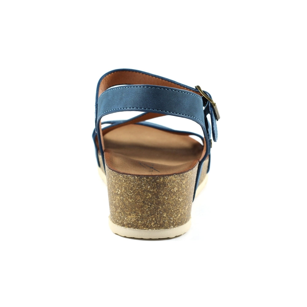 Lunar Cluster Women's Strappy Wedge Sandal Navy