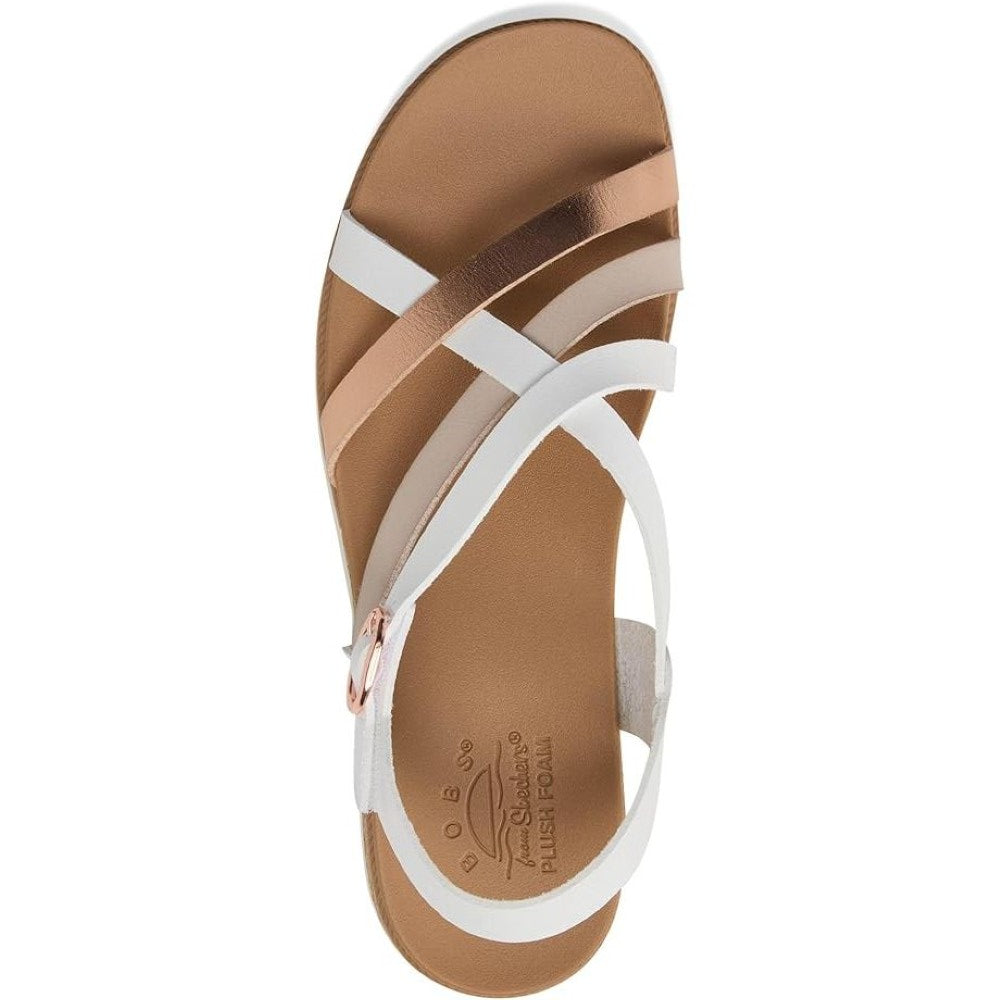 Skechers Bobs Desert Kiss Low Peak Rank Women's Ankle Strap Crossover Sandal White