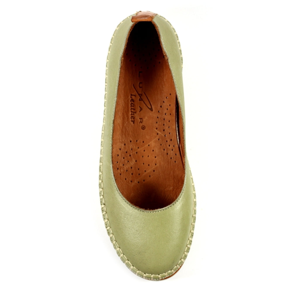 Lunar Dove Women's Slip On Leather Pump Khaki