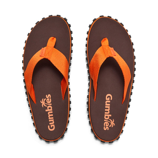 Gumbies Duckbill Men's Recycled Rubber Flip Flop Brown/Orange