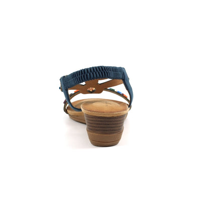 Lunar Epsom Women's Beaded Wedge Sandal Navy