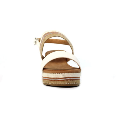 Lunar Fay Women's Chunky Summer Wedge Sandal White